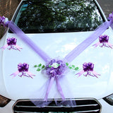 Artificial Flowers for Wedding Car Decoration Garland Foam Roses Flowers Decorative Tulle Wreath Flowers
