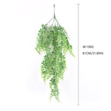 Artificial Green Plants Wall Hanging Wicker Rattam Basket Seaweed Grape Fake Flowers Vine Home Garden Wall Party Decoration.