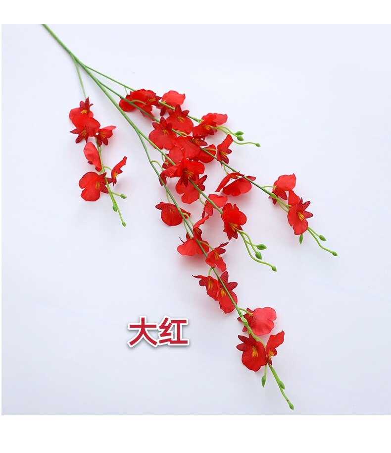 Artificial Orchids Flowers Silk Dancing Orchids Peach blossom Bouquet for  Wedding Festive Party Home Office Decorationfor