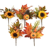 Artificial Simulation Maple Leaf Pumpkin Sunflower Pick Garland Accessories Home DIY Autumn Harvest Thanksgiving Halloween Decor