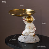 Astronaut Model Sculpture Modern Art Storage Tray Home Decoration Accessories for Living Room One Piece Resin Statue Desk Decor