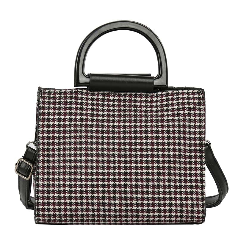 Autumn Winter PU+Wo Plaid Women Casual Tote Handbags Famous Brands Designer Bags Female High Quality Lady Hand Bag Sac a Main