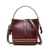 Vintage Genuine Leather Women Bags Rive Bucke Small Messenger Bag Women Leather Handbags Luxury Shoulder Bags For Women