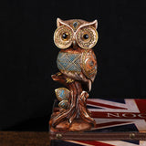 BUF American Pastoral Vintage Resin Owl Decor Statue Home Decoration Sculpture Cute Animal Crafts Ornaments Figurines