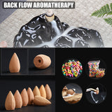 Backflow Incense Cones Pack of 30/60/100 Pcs Mixed Flavor Natural Incense Floral Lavender Sandalwood Aloes and More Household