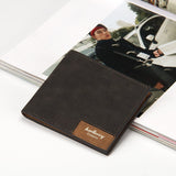 Fashion Men PU Leather Ultrathin Shor Walle Standard Money Clips Coin Cash Purse Male Billfold Pocke Card Holder