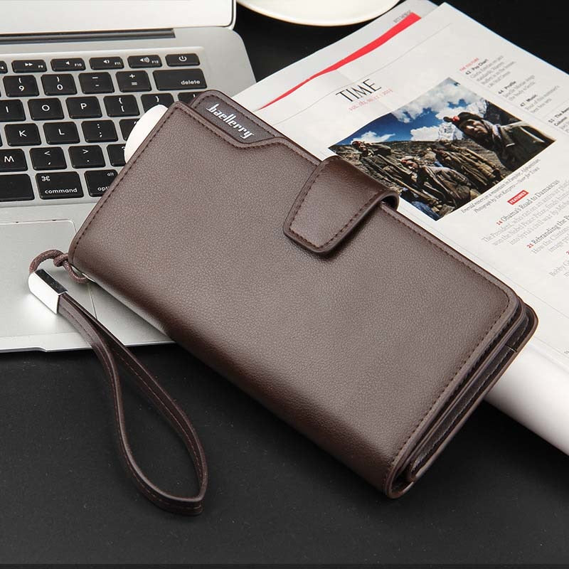 men's walle Business Clutch Coin pocke zipper purse 3 fold Phone purses Casual portfolio Multi-card bi walle new