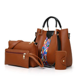 Bags For Women 2018 Ladies Handbag Fashion Shoulder Oblique cross Bag PU Leather Casual Female wristlets sac a main Se 4 Pcs