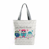 Bags for women 2018 Owl Printed Canvas Tote Casual Beach Bags Women Shopping Bag Large Capacity Bucke Handbags
