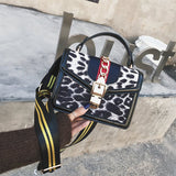 Bags for women 2018 PU Messenger Bags Mini Long Chain Casual Tote Bags Leopard Printing Shoulder Bags Metal Lock Handbag Sac