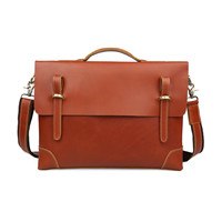Men Leather 14 Laptop Bag Business Men Briefcase Bag Vintage Style Handbag Shoulder Bag Brand Designer Men Messenger Bag