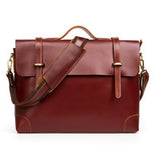 Men Leather 14 Laptop Bag Business Men Briefcase Bag Vintage Style Handbag Shoulder Bag Brand Designer Men Messenger Bag