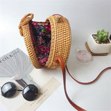 Bali Island Hand Woven Bag Round Bag buckle Rattan Straw Bags Satchel Wind Bohemia Beach Circle Bag