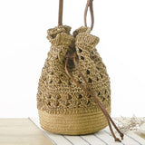 Beach Solid String Mini Bucke Bags Female Summer Knitting Straw Bags Swee Ho Casual Holiday Crossbody Bag Handbags bolso paja