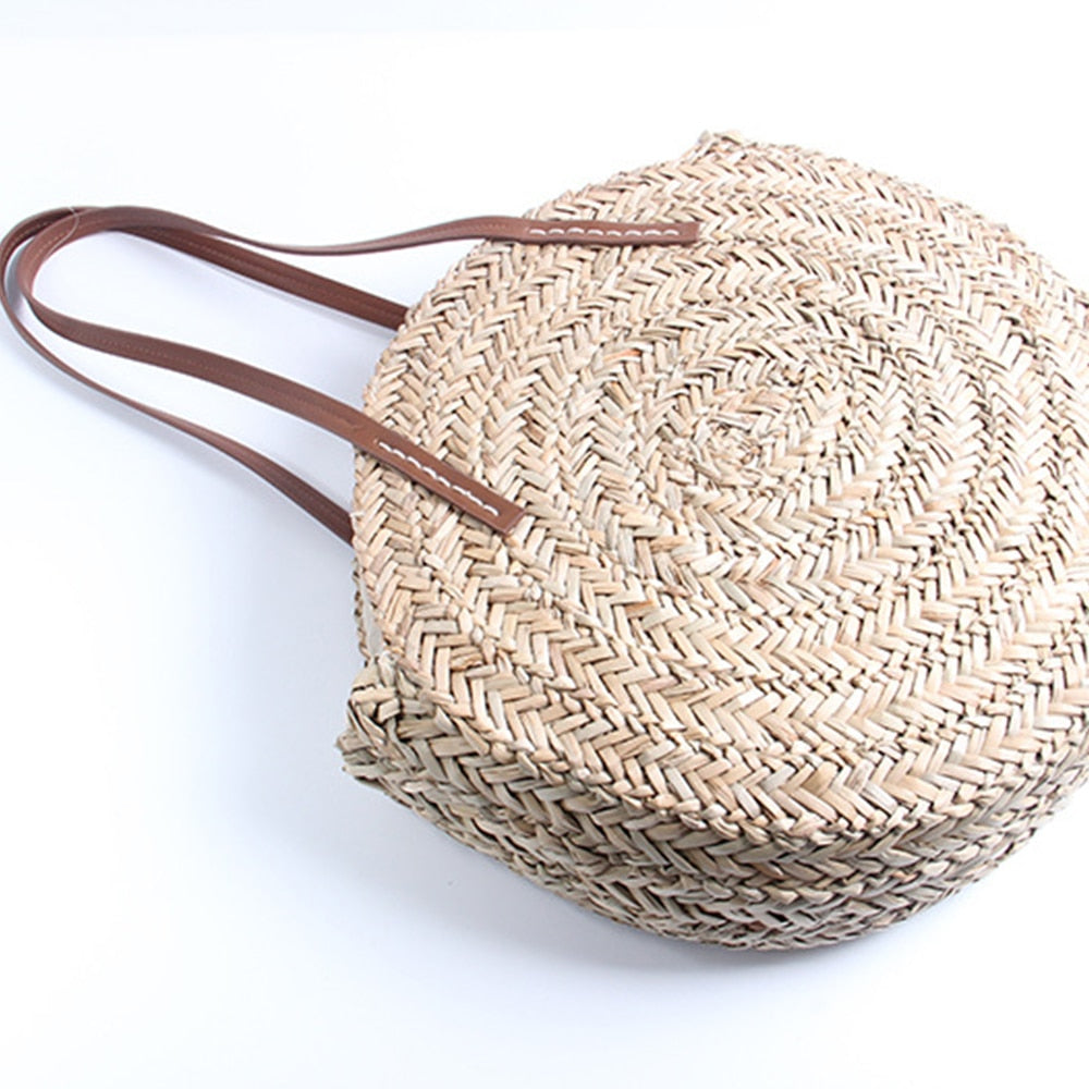 Beach Tote Handbag for Braided shoulder rattan 2018 Baske Women Round Straw Bags designer brand wicker cc big woven bohemian