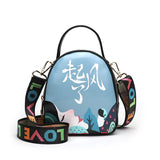 Fashion Printing Women Messenger Bag New Studen Shoulder Bag Ladies Tote Crossbody Bag For Women Handbag Wide Strap Bag