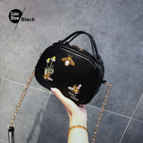 New2018 Shoulder Women Bag Female Flower Embroidery Ladies Small Bags Women Fashion Pu Leather Messenger Crossbody Bag