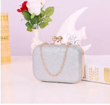 Brand New Woman Evening bag Gold Glittered Hasp Clutch bags Walle Wedding Handbags Party Banque girls shoulder bag