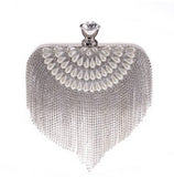 Tassel Rhines Clutch Beading Lady Evening Bags Diamonds Small Purse Chain Shoulder Handbags Wedding Party Clutch