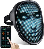 Bluetooth Programmable DIY Photo Full Color Animation LED Text Men's Mask Display Board Halloween Party Christmas Toy Gift