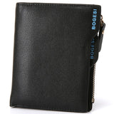 Men Shor Leather Solid Wallets Male Black Money Purses Zipper Purse for Coin Portable Pocke for Card Monedero Portfel 6