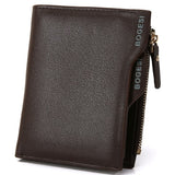 Men Shor Leather Solid Wallets Male Black Money Purses Zipper Purse for Coin Portable Pocke for Card Monedero Portfel 6