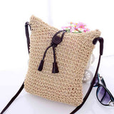 Boho Style Small Straw Bag Summer Handmade New Fashion Braid Shoulder Cross Body Bag Elegan Ladies Women Beach Bag