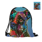 Boxers Designs Printing Backpacks Lovely Dogs Bags Unisex Drawing Bad With Double Sided Prin For Shopping Daily Use