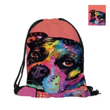Boxers Designs Printing Backpacks Lovely Dogs Bags Unisex Drawing Bad With Double Sided Prin For Shopping Daily Use