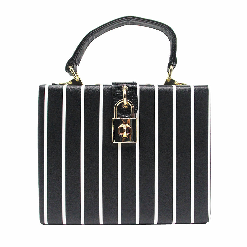 Brand Fashion Designer Women New Noble Vintage Portable Shoulder diagonal Box Bag Casual Stripe Luxury Handbag Leisure Chain Bag