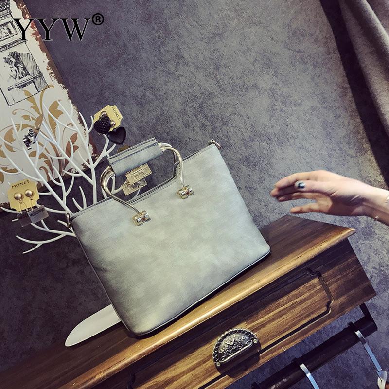 Brand Luxury Women's PU Leather Handbags Lig Grey Wristle Bag for Women Top-Handle Bags Famous Brands Lady's Crossbody Bag