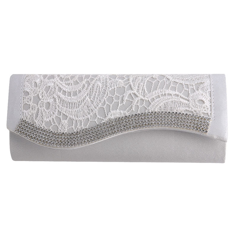 Brand New Womens Lady Floral Lace Stain Elegance Evening Wedding Party Bridal Clutch Bag Purse Hard Solid Pillow Socialite Bags