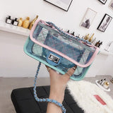Brand Women Bag Fashion Female Handbag High Quality PU Leather Transparen Shoulder Bag Jelly Chain Candy Color Crossbody Bag