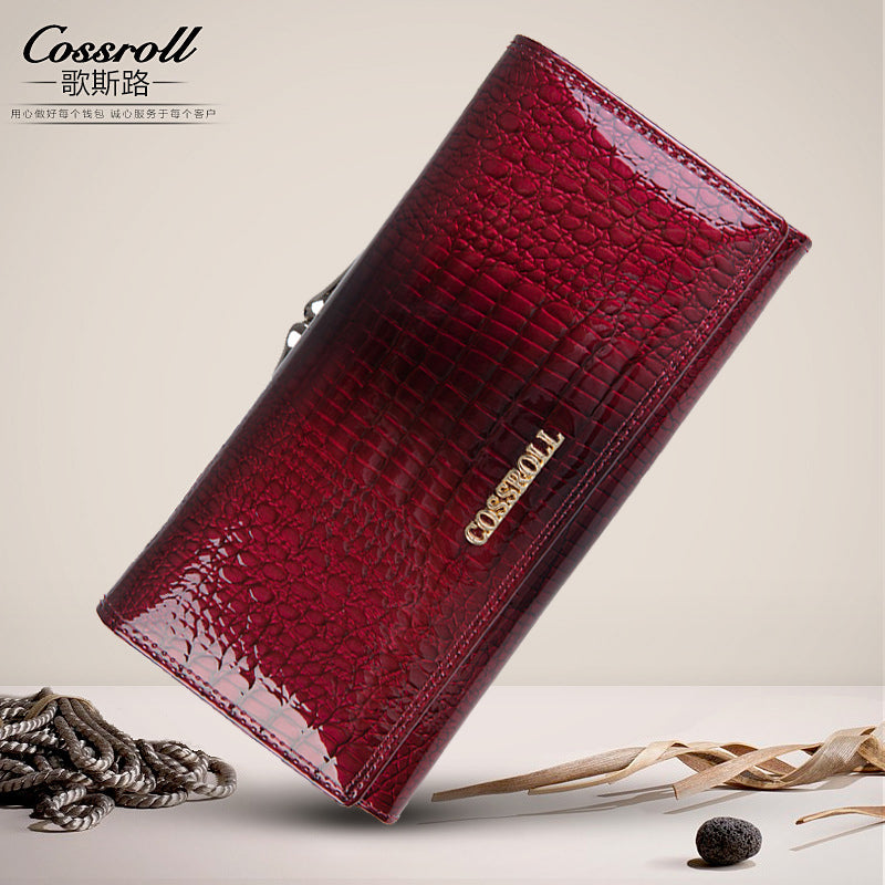 Brand Womens Wallets and Purses Female Long European and American Style Genuine Leather Walle Coin Purse Ladies Designer Wallet