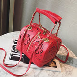 Brand new women messenger bags flower hollow ou design boston handbag female tassel bag vintage shoulder bag white 543