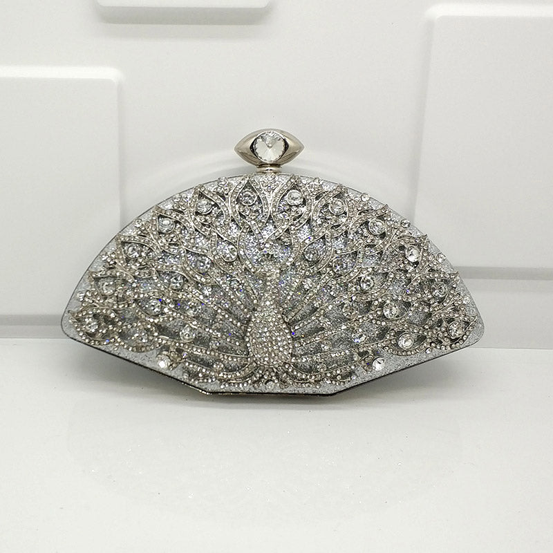 Bridal wedding party purses women evening party bag cross body bag diamonds luxury crystal purses elegan peacock handbag