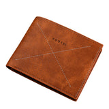 Brief Design PU Leather Wallets For Men Bifold Shor Card Holder Men Purse Multifunction Sof Walle With Photo Slot