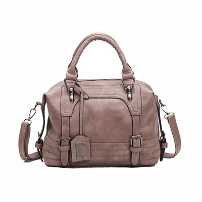 Brown Vintage Fashion Casual Tote Boston Bags Handbags Women Famous Brands Luxury Pu Leather Women Bag Female Shoulder Bags 2018