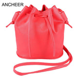 Bucke Fashion Solid Drawstring Women Bag Messenger Shoulder Bag Purse