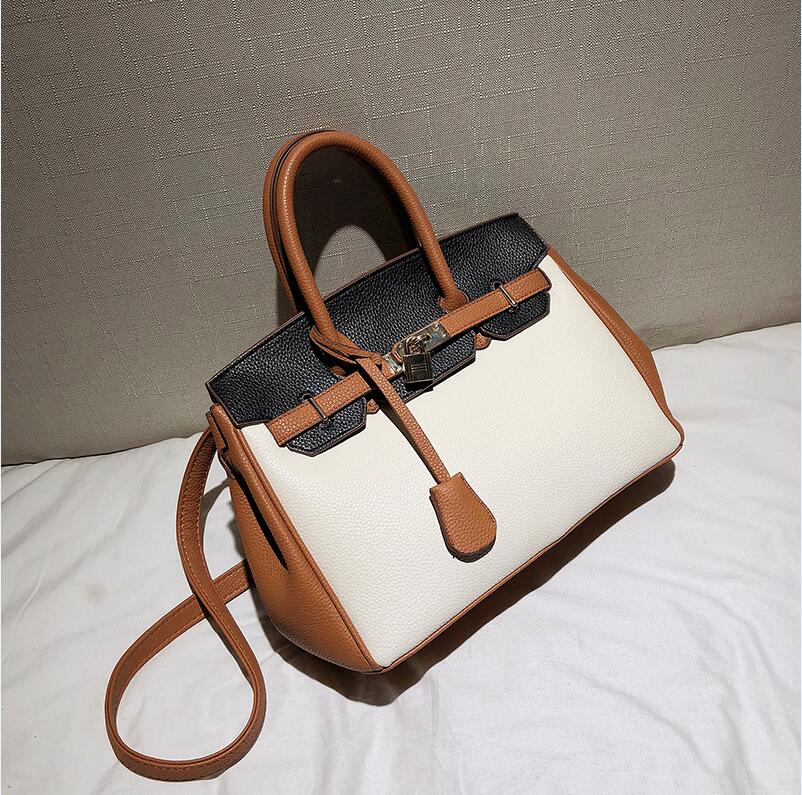 Chic Tricolor Women Handbags Female Shoulder Messenger Bags Designer Purse High Quality PU Leather Tote Bags Fall 2018