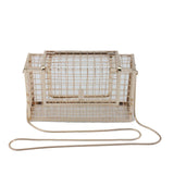 Metal Shoulder bag BW01-SB-wlslfk Fashion caper handbag hollow ou iron mesh chain slanted hamster cage bag