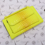 Snake Pattern Ladies Cow Leather Day Clutches Fashion Purses and Handbags Shoulder Messenger Bag Long Wallets for Women