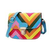 Charming Nice Be Gif New Fashion Women Leather Shoulder Rainbow Chain Of Small Square Package bag Y35