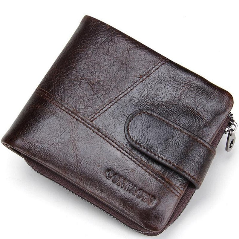 CONTACT'S Band Men's Walle Leather Purse For Coins Business Credi Card Holder Male Clutch Men Wallets Organizer Designer 2018