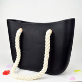 Candy Color Women Silicone Bag Casual Tote Beach Purses Silica Gel Handbag Rope Handle Bucke Shape O Design Bolsas