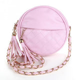 Candy color tassel chain small bags girls messenger bag leather crossbody bags handbags