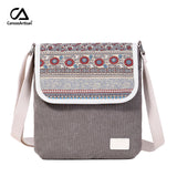 brand new women shoulder bag canvas reteo messenger bag floral printing style female daily travel crossbody bags