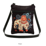 Cartoon Elephan Prin Messenger Mini Bags Women Shoulder Bags For Female Casual Canvas Bags Flap Design Crossbody Handbags