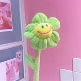 Cartoon Plush Sunflower Curtain Buckle Smiley Curtains Tiebacks Stuffed Toys for Kids Girls 2022 Year Gift Home Decor