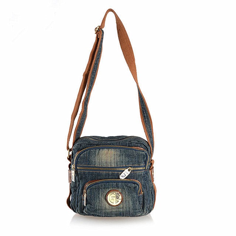 Casual small square denim bag for woman designer leisure blue jeans bags female shoulder bag crossbody for travel